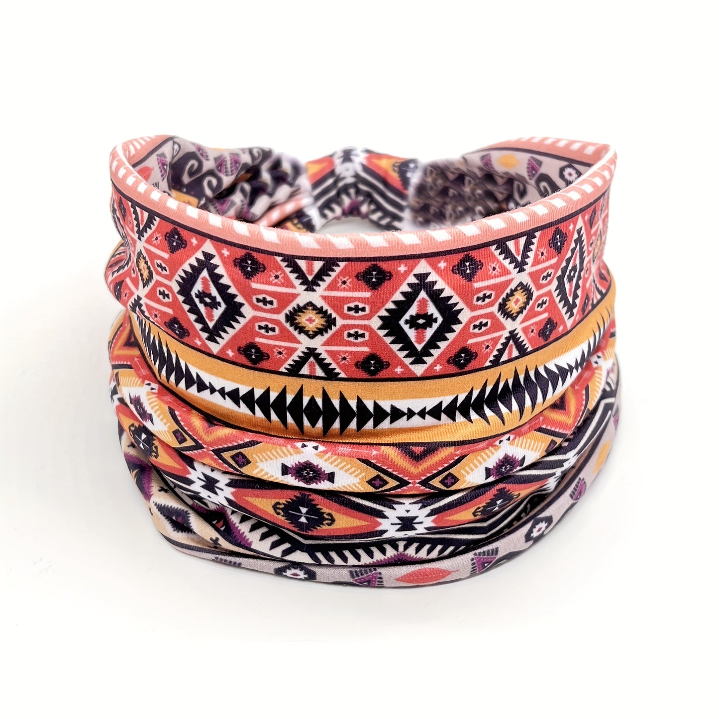 1pcs Stylish African Printed Boho Headband for Women - Stretchy Yoga Running Turban Hair Accessory