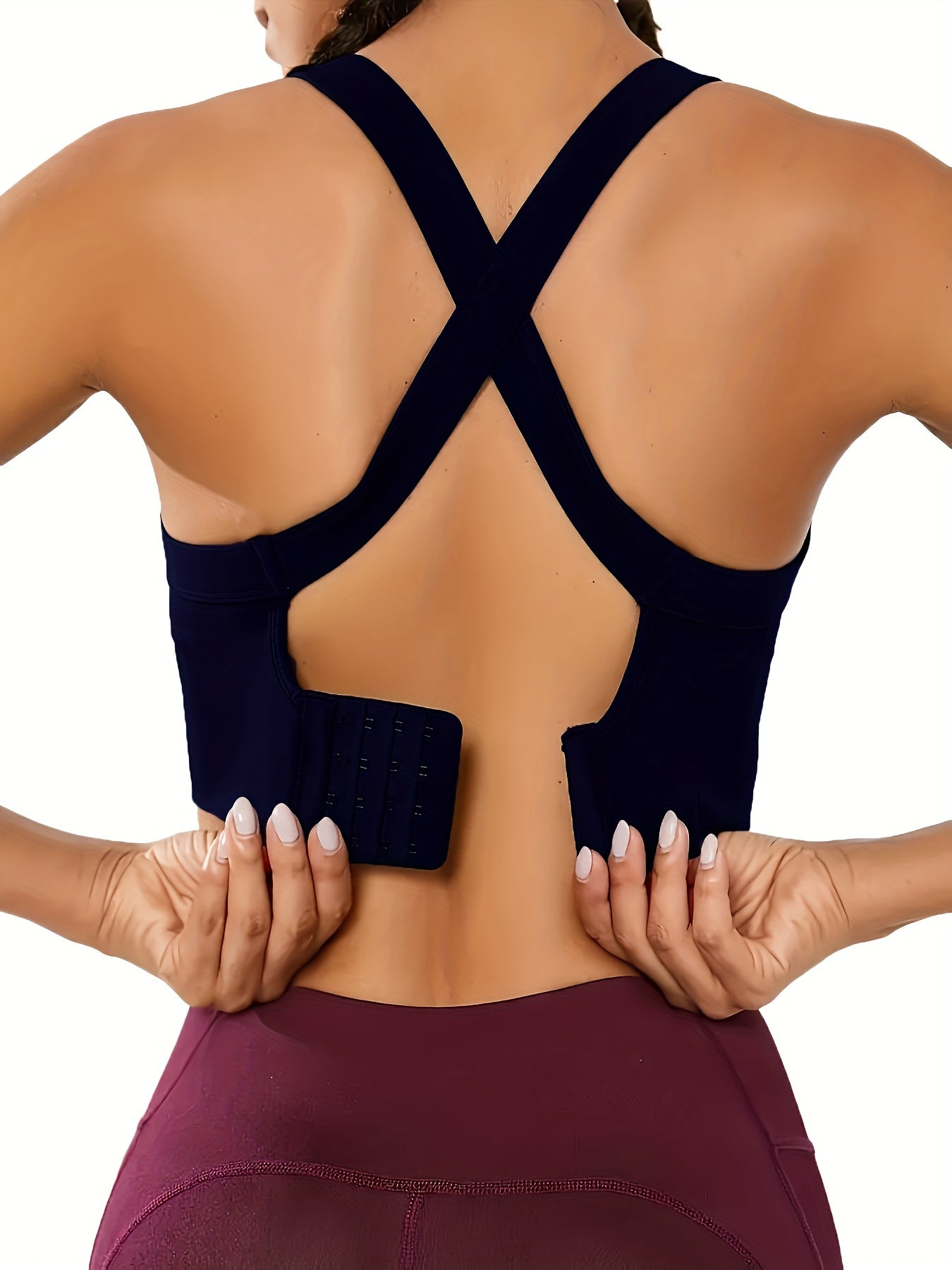 Solid Color Sports Running Bra, Seamless Fitness Top, Women's Activewear ( No Padded)