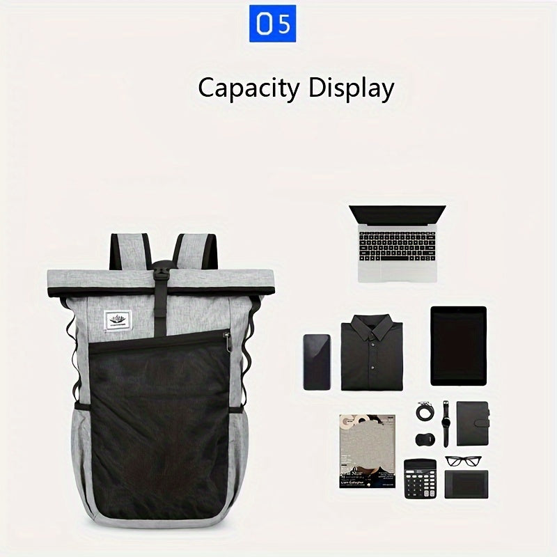 1pc Portable Multi-functional Sports Backpack, Foldable Lightweight Storage Bag for Men Women Outdoor Camping Hiking Travel Riding