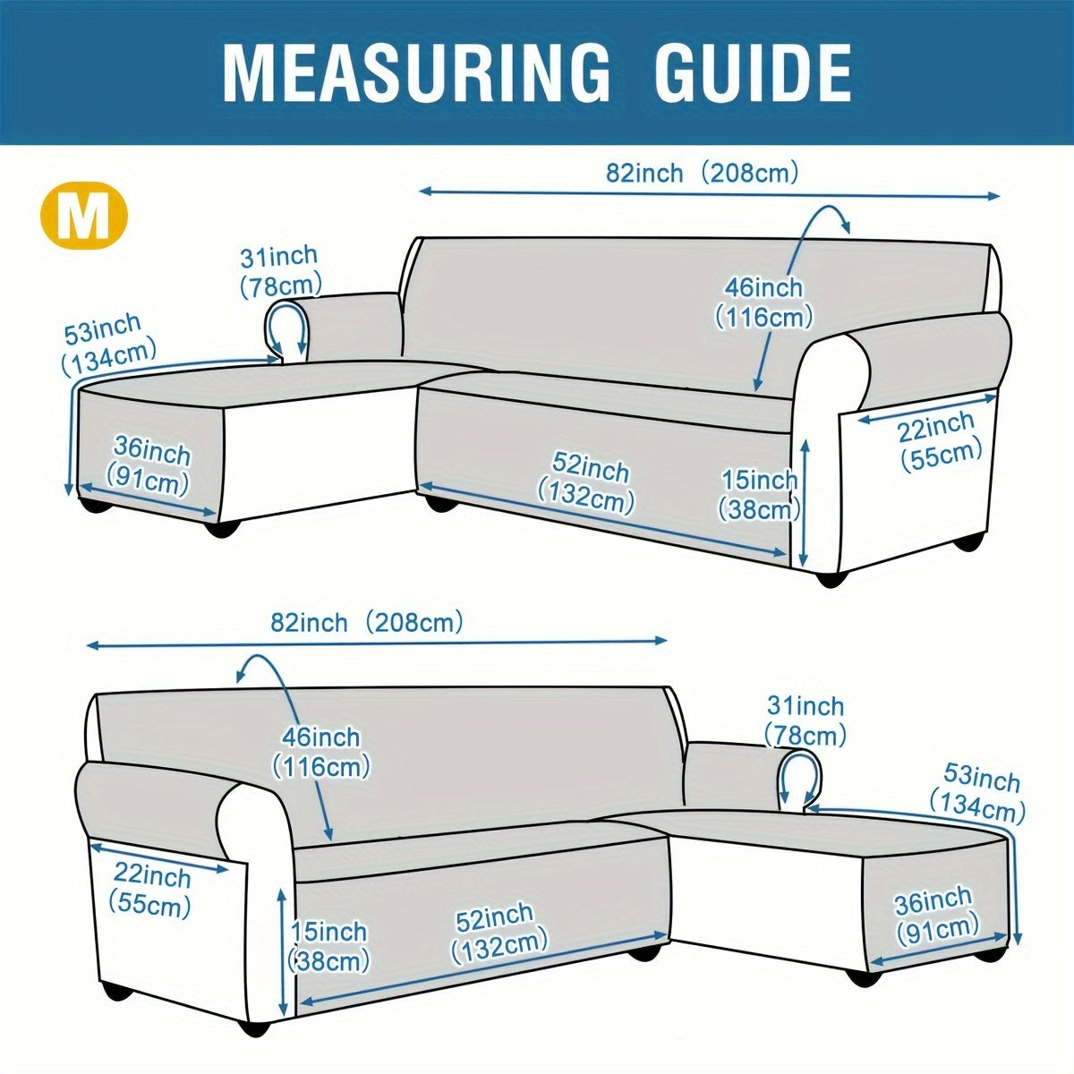 1pc Brushed Spring Polyester Two-Tone Double-Sided Chaise Lounge Cushion, Universal Sectional Sofa Cover for Left And Right Chaise.
