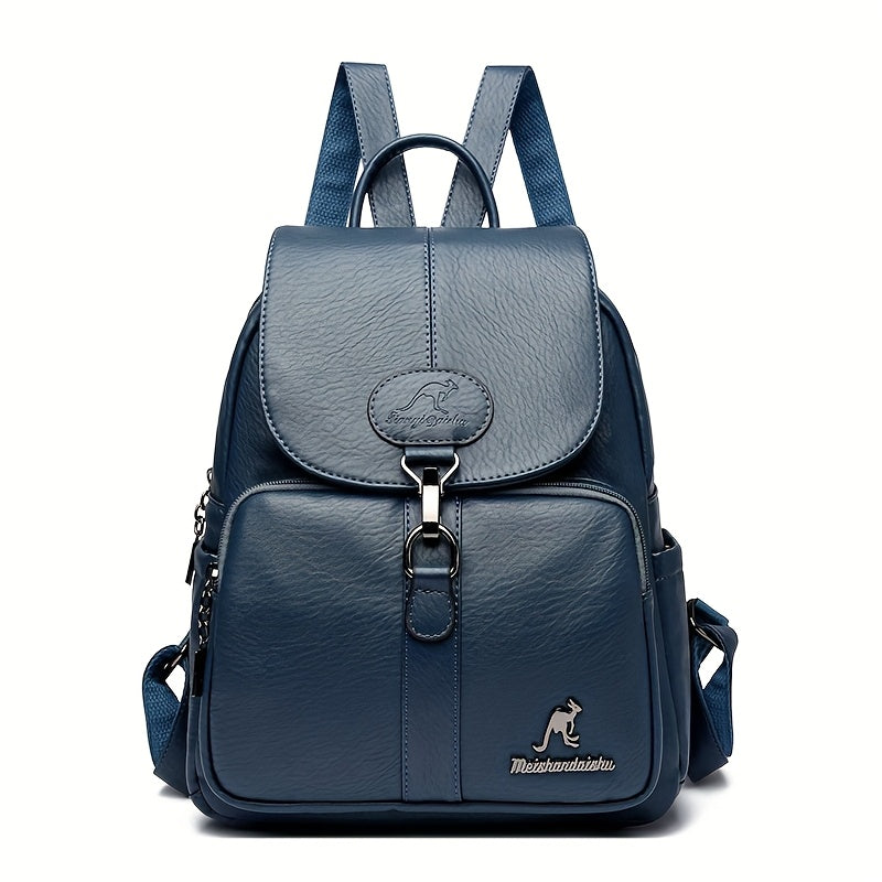 Women'S Genuine Leather Backpack - Vintage Backpack with Zipper Closure, Adjustable Shoulder Straps & Front flap pocket - Elegant Everyday & Formal Bag in, Brown, - Durable Polyester Lining for Women, Versatile Carryall, Clas