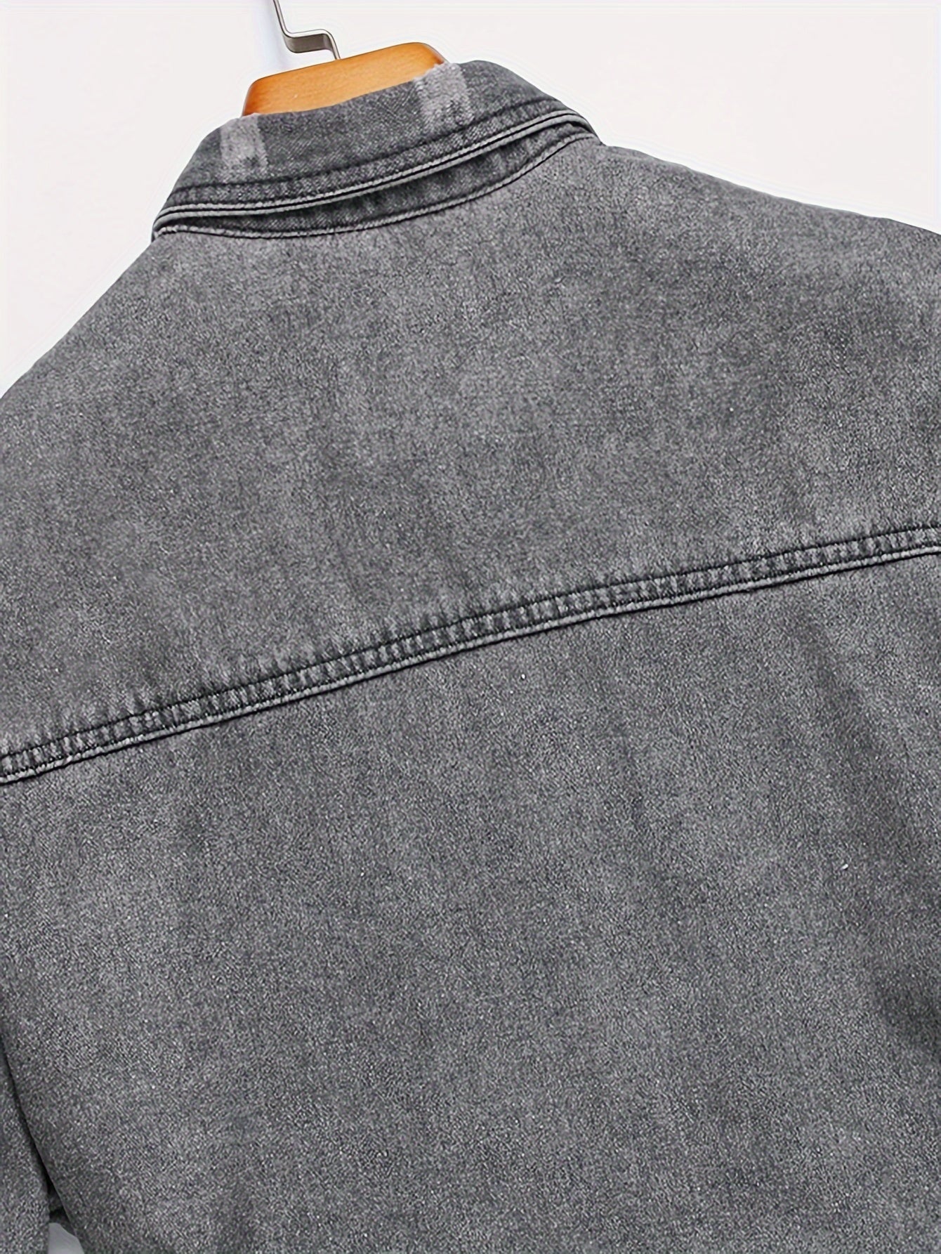 Men's Trendy Ripped Design Casual Button Up Long Sleeve Denim Shirt, Men's Clothes For Spring Summer Autumn, Tops For Men
