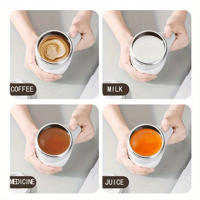 Fully Automatic Stirring Cup, Multifunctional Electric Coffee Mug, Lazy Rotating Magnetic Stainless Steel Milk Mug, And Travel Mug.
