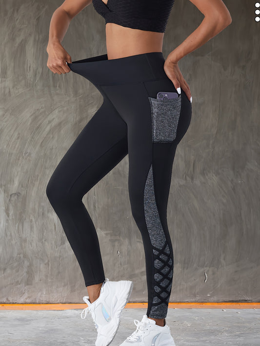 Women's High-Waisted Yoga Pants - Non-See-Through Tight Butt-Lifting Workout Leggings, Stretchy Yoga Pants with Side Compression for Gym, Running, Pilates - All-Season Fitness & Casual Athletic Pants, Gym Apparel, Colorblock