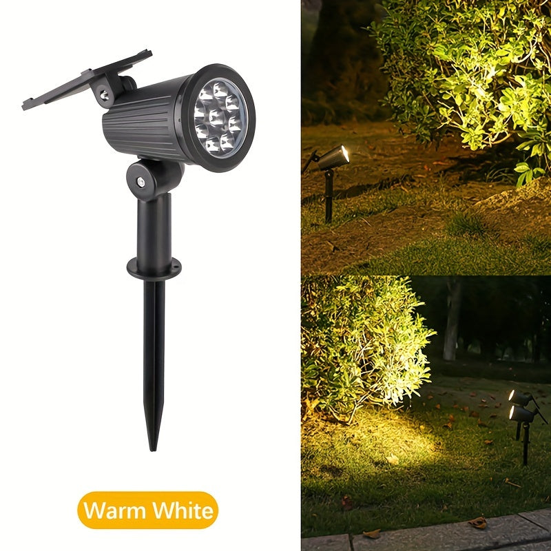 Solar Spot Lights Outdoor, Adjustable Auto On/Off Flag Pole Lights, Landscape LED Lighting Ground Light for Garden Pool Tree Pond and Yard