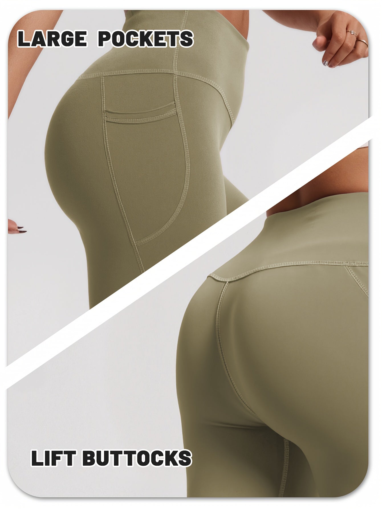 SOYUN Women'S High-Waisted Yoga Leggings with Pockets - Tummy Control Butt Lifting Design, Medium-Stretch Solid Color Workout Pants for Cycling, Running, Gym & Yoga - All-Season Comfort, No Belt Needed, Yoga Pants, Fitness Ap