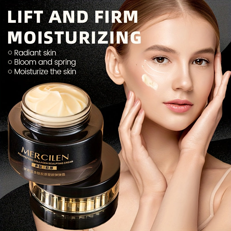 Mercilen Peptide Collagen Moisturizing Cream 50g - Hydrating Face Cream with Hyaluronic Acid & Plant-Based Squalane for Fair Skin, Anti-Aging Benefits, Moisturizing Face Cream | Hydrating Cream | Smooth Texture