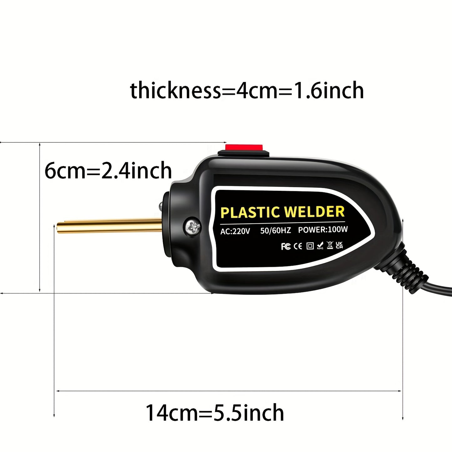 Hot Stapler Mini Plastic Welding Machine Plastic Repair Welder Kit, Car Bumper Repair Kit With 400Pcs/800Pcs Flat/Wave/Outside Inside Corner Hot Staples For Repairing Crack Broken Plastic 220V EU PLUG