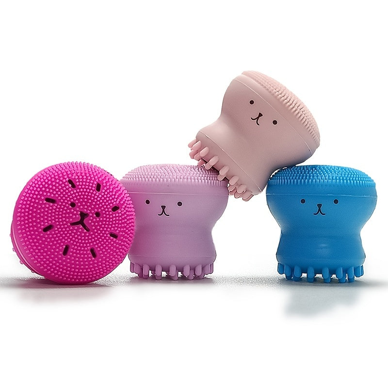 Exfoliating Facial Cleaning Scrubber Brush, Octopus Shape Silicone Miniature Face Deep Clean Tool, Face Massage Scrub Brush, Manual Face Washing, Fit For Daily Skin Care