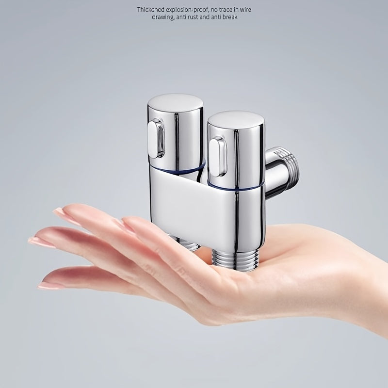 Versatile Wall-Mounted Spray Gun Set with Dual Stainless Steel Valves - Ideal for Bathroom, Pet Showers & More, Chrome Finish, Easy Installation, Fits G1/2 Hoses, Floor Cleaning Tool|Sleek Bathroom Fixture|Durable Alloy Const