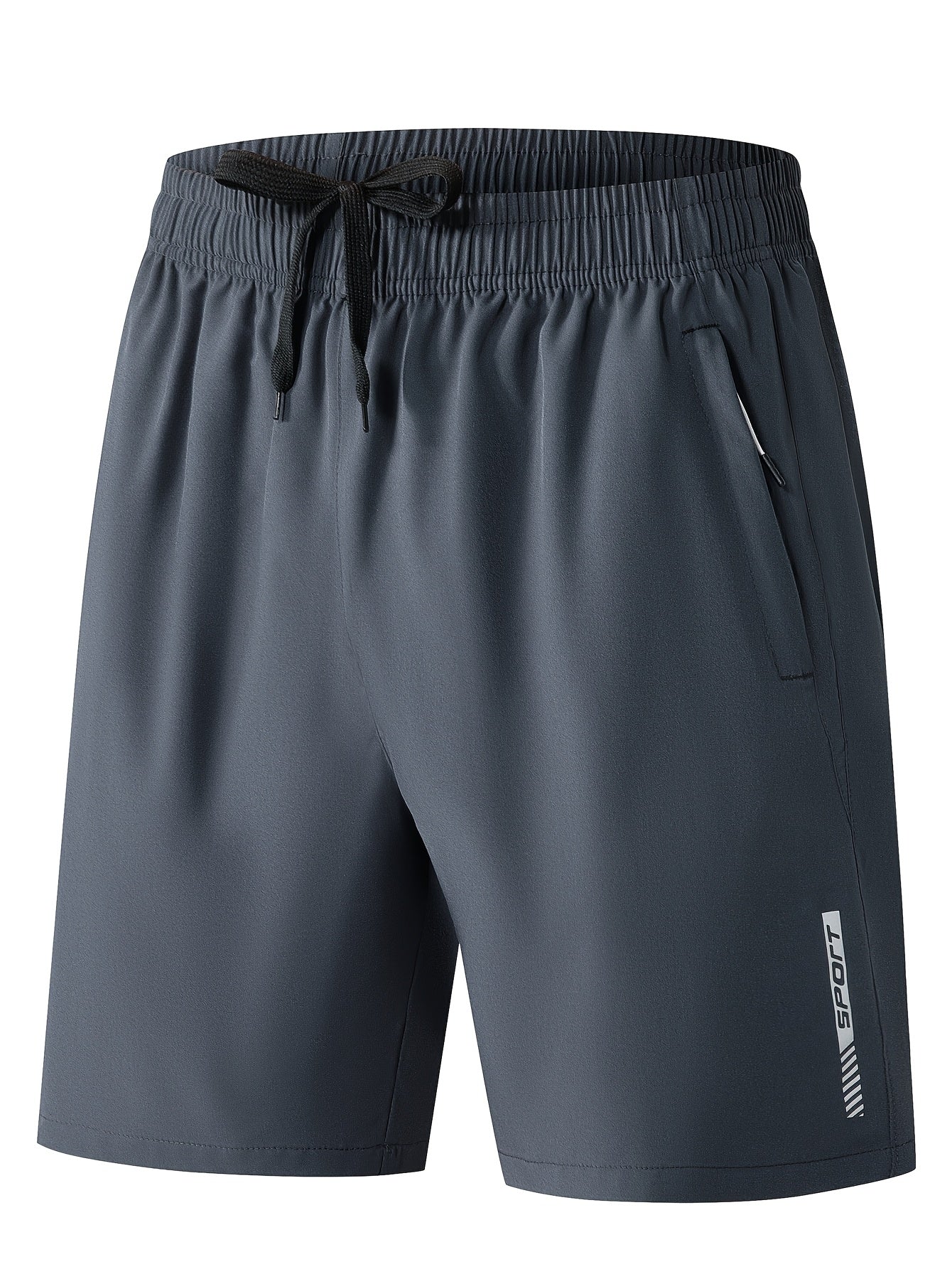 Men's Lightweight Polyester Casual Shorts with Lettering - Breathable Summer Beach & Outdoor Sports Shorts, Regular Fit, Pockets, Hand Wash or Dry Clean, Athletic Leisure Shorts | Modern Casual Shorts | Functional Pockets Des