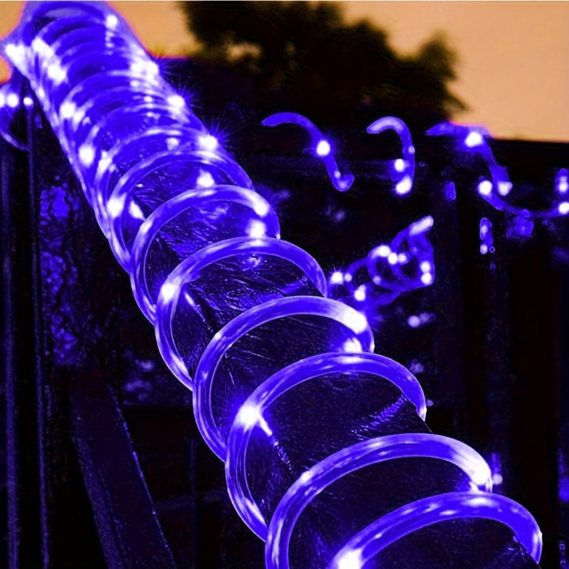 Solar LED Light Path Deck Outdoor Garden Solar String Lights Solar Rope Lights Outdoor Lighting strips Led Garland Lights For Wedding Party Christmas Halloween Decoration Garden Stair with Smart Light sensor 8 Light Modes