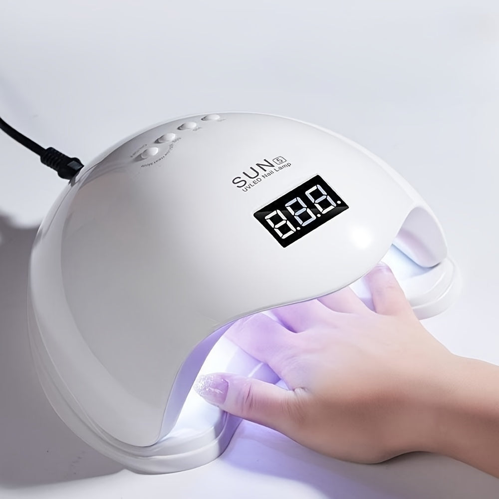 LED Nail Dryer, Gel Nail Polish Curing UV Light, With 4 Timers Auto-Sensing LCD Display Nail Tools, Quick Drying Nail Lamp, Portable Nail Dryer (white)