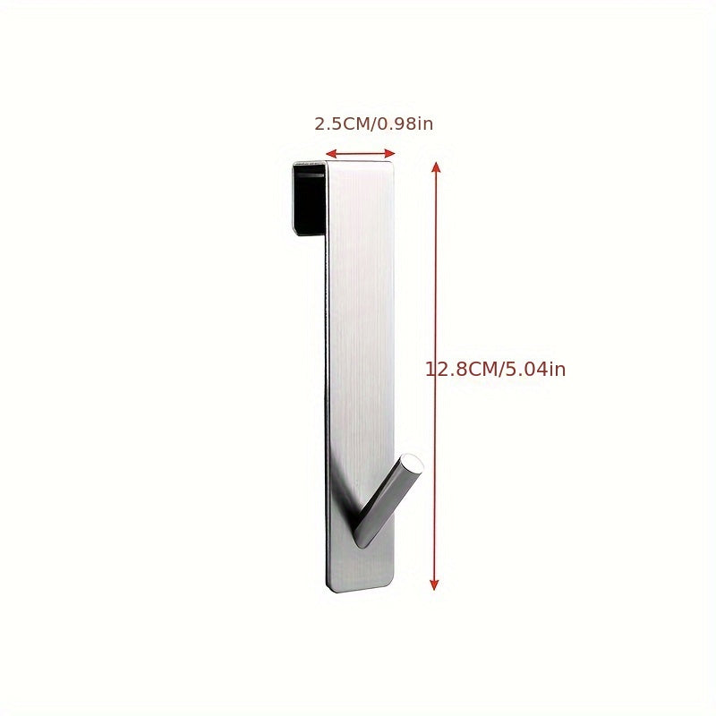 1pc Stainless Steel Over Glass Door Shower Door Back Shower Towel Rack, S-Shape Bathroom Bathrobe Hanger, Holder Hooks