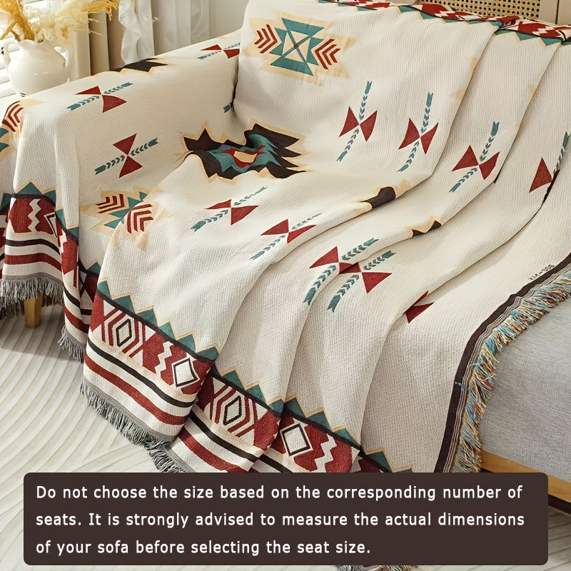 1pc Scandinavian Style All-Season Sofa Covers Cotton Blend Sofa Throw Covers Universal Featuring Botanical, Non-slip Sofa Cushion, And Majestic Cat Patterns Sofa Cover, Outdoor Picnic Mat, Outdoor Blanket, Tapestry, Tableclot