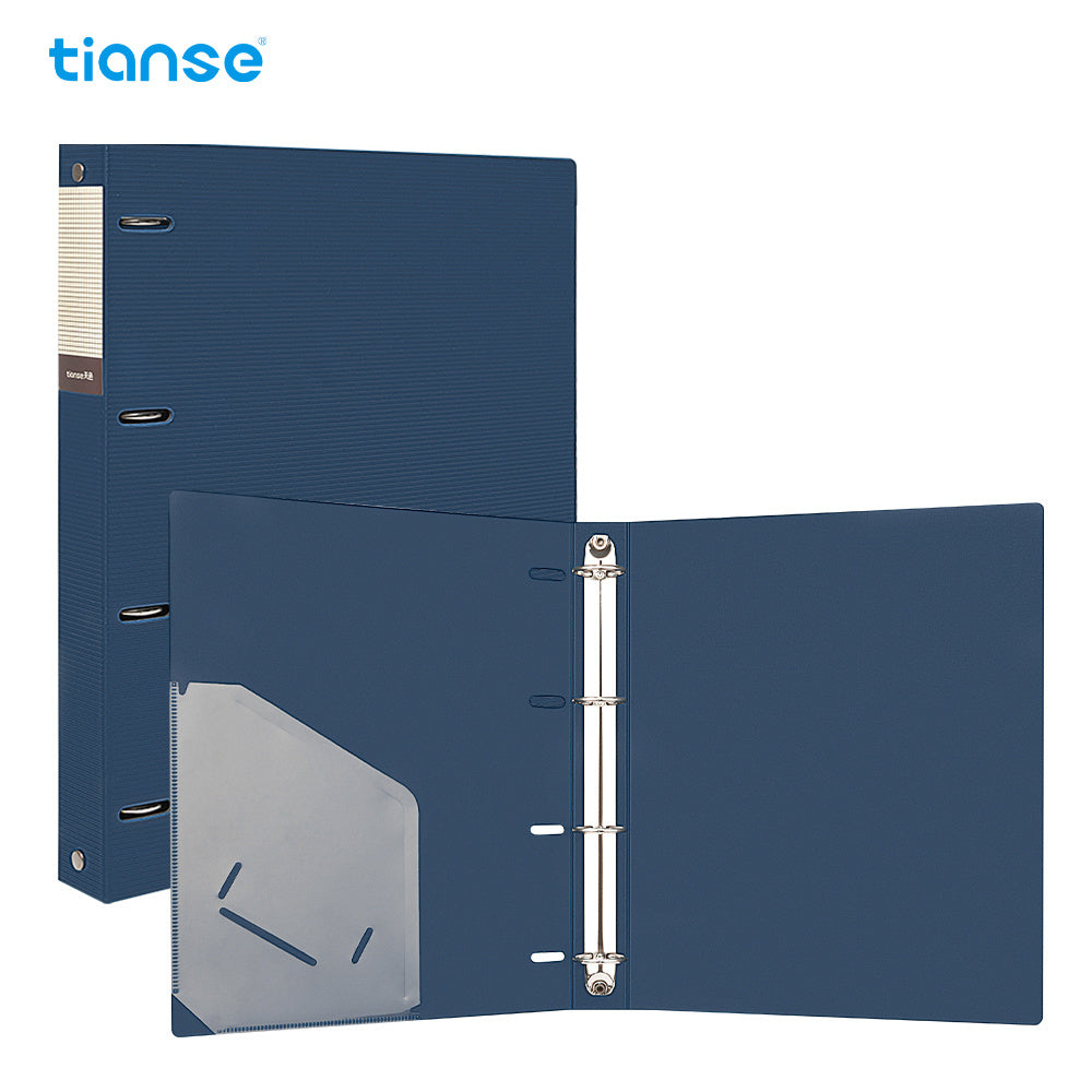 1pc TIANSE 4 Hole File Folder, A4 Size, 200 Sheets Capacity, Binder Folder Perfect For Classified Management Of Office Home School Student Documents Test Papers