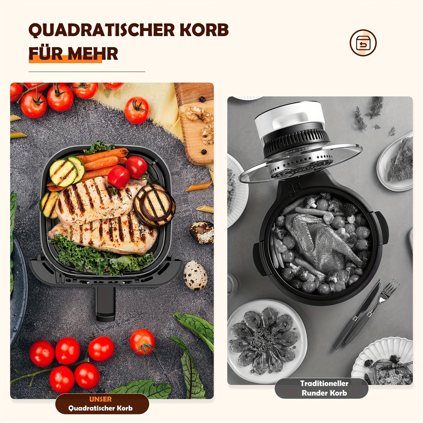 XXL 8L Air Fryer With Viewing Window, Oil-Free Fryer, Adjustable Temperature 80°C-200°C, 10 Presets In One Touch, Digital Control, Non-Stick Basket, Air Fryer Ninja Style