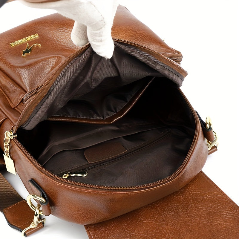 Vintage Anti-Theft Backpack Purse, Preppy College School Daypack, Women'S Casual Travel Commute Knapsack