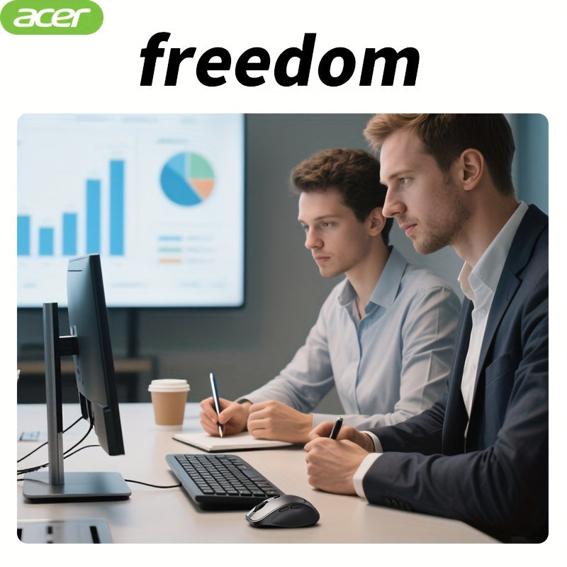 ACER Wireless Mouse, Ergonomic Silent Optical Mouse with Side Buttons, Low Latency 2.4G Wireless Mouse, Compatible with Windows/macOS/iPadOS/Android for Laptop, Computer, Office & Home Use, Home Office Accessory, Computer Nav