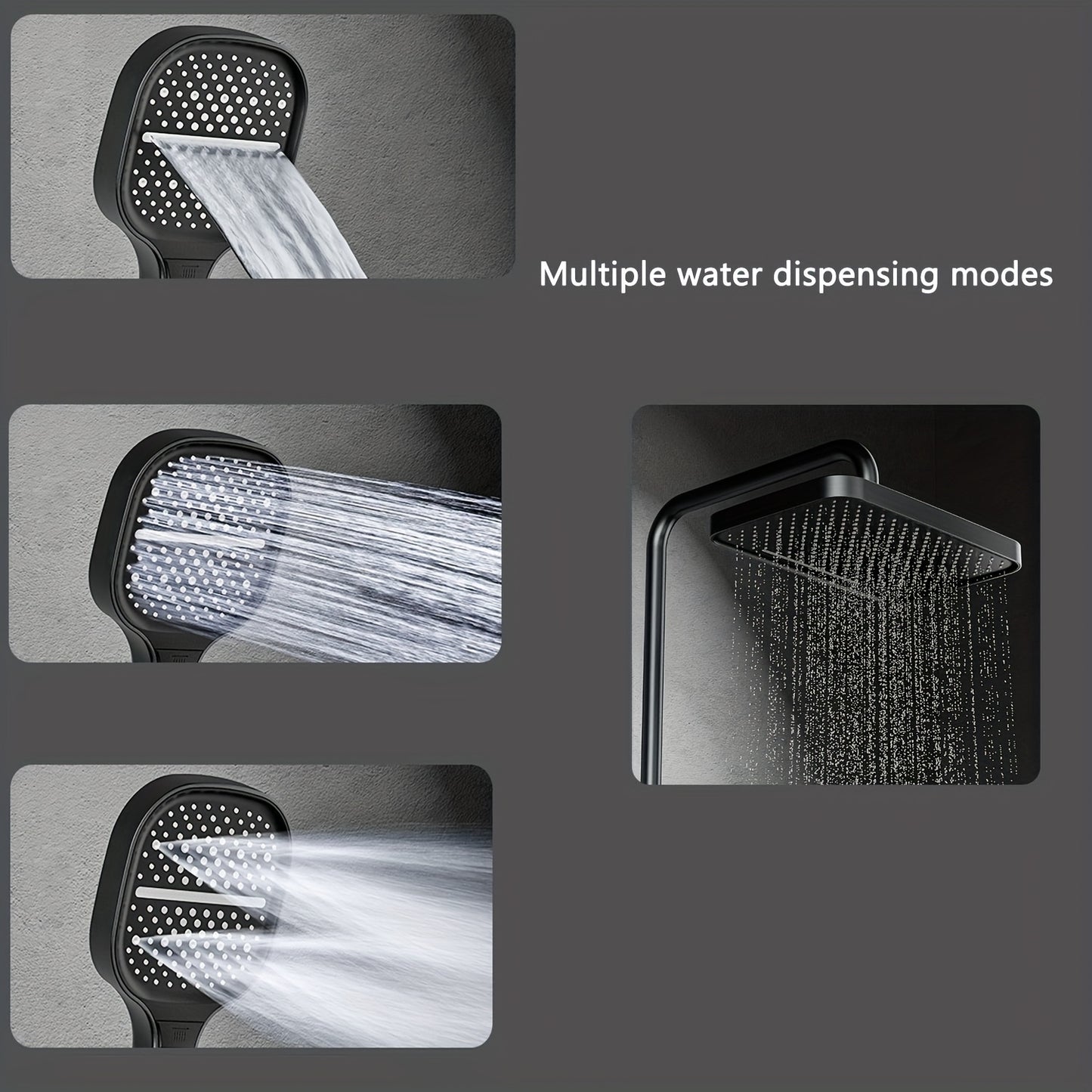 A Set of Piano Key Digital Display Shower System, Five Water Outlet Modes, Built-In Ambient Lighting, Hydropower Generation, All-Copper Body, Extra-Large Display Screen, 2025 Latest Model.