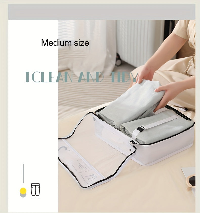 Portable Travel Storage Bag Set of 7pcs Suitcase Clothes Organizer Pouches with Clothing Bags, Underwear Pouches, and Shoe Pouches Suitable for Business Trips by Both Men and Women