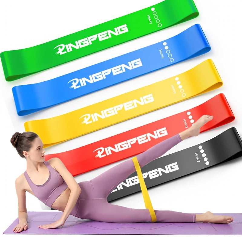 1pc 5-Level Yoga Resistance Band for Full-Body Workout and Stretching - Pilates and Gym Training Equipment
