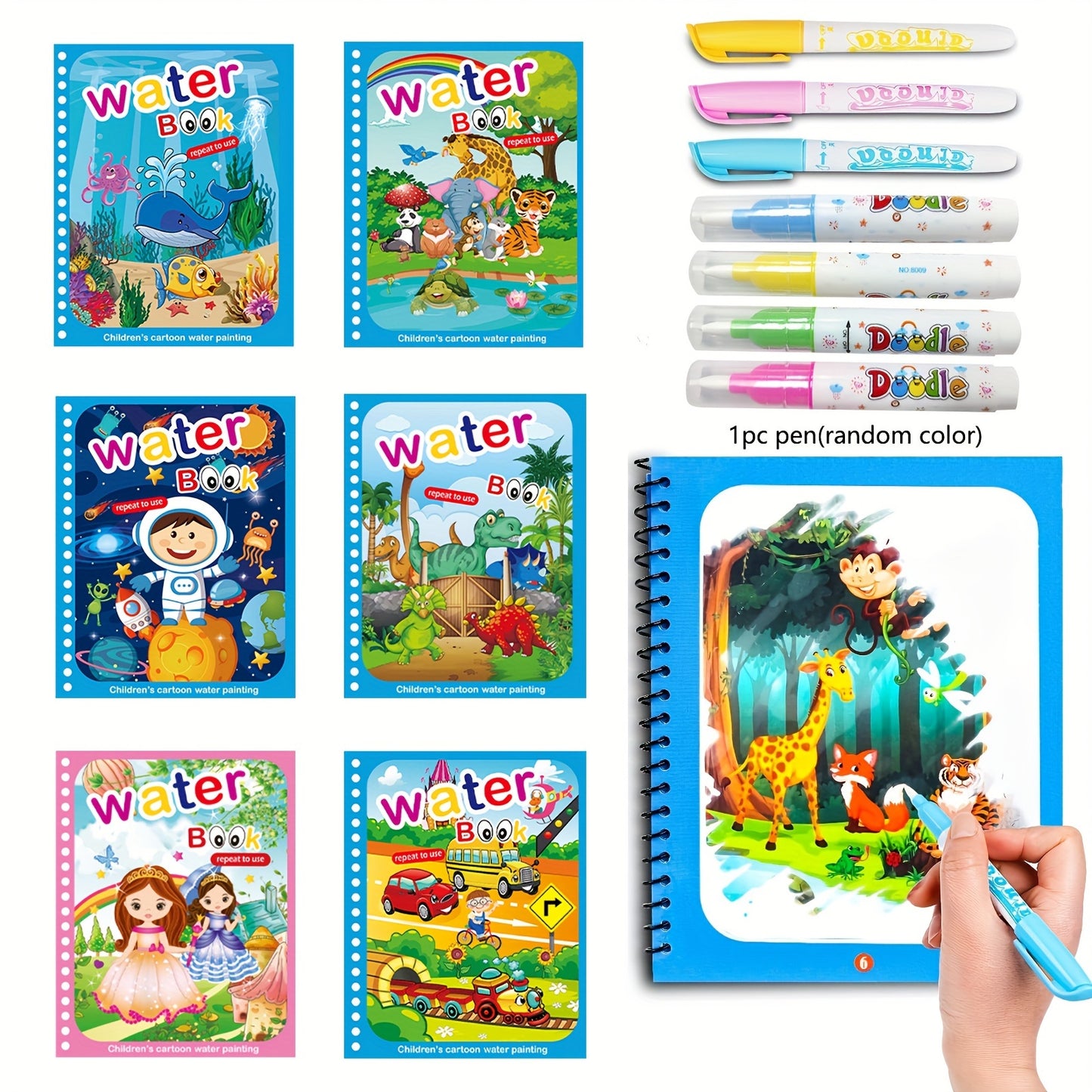 1pc Reusable Coloring Book Drawing Book Painting Drawing Toys Toys For Christmas Halloween Gifts Easter Gift