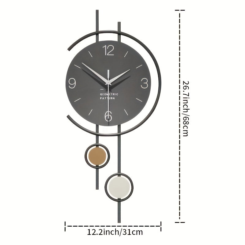 TOHOOYO Modern Minimalist Wall Clock - Silent Non-Ticking, Large Easy-to-Read Numbers, Battery-Powered (AA Not Included) - Elegant Home Decor for Living Room, Dining Room, Office - Contemporary Scandinavian Decor - Durable Ir