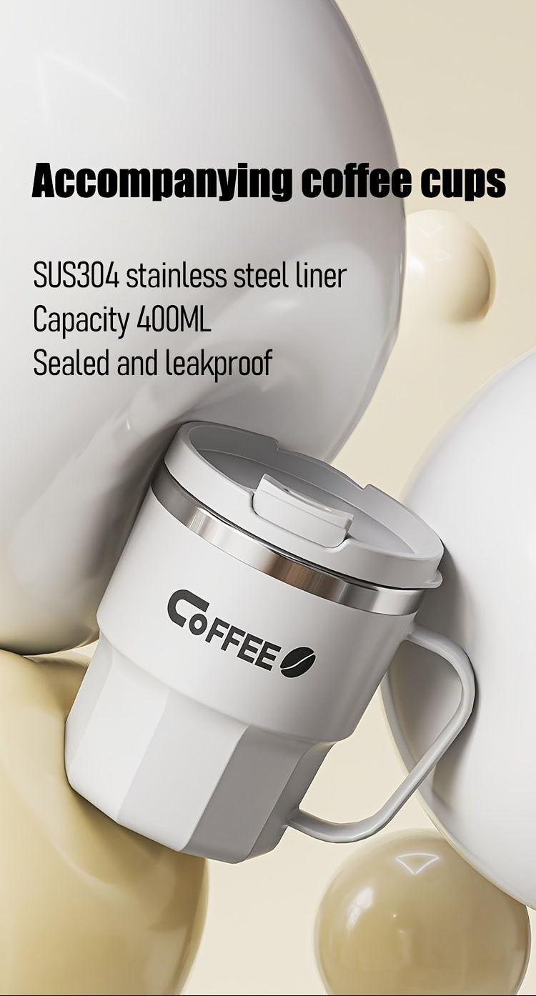 Valentine's Day 304 Stainless Steel Insulated Travel Mug with Seal, Portable Flip Top, Shatterproof and BPA-Free for Office, Home & Dorm - Food-Grade, Leakproof Thermal Coffee Cup with One-Click Open Lid for Men & Women, 14+