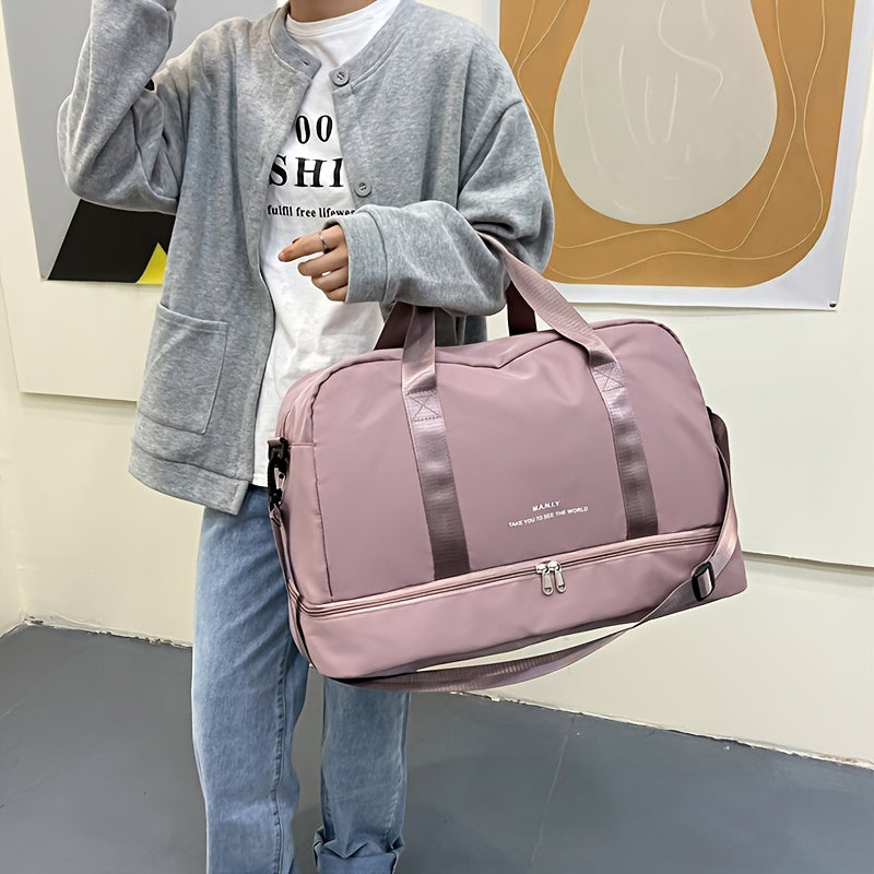 Large Capacity Expandable Gym & Travel Bag - Durable Nylon, Multi-Pocket Design with Zipper Closure, Ideal for Fitness, Overnight, and Weekend Trips, Gym Bag|Expandable Bag|Zippered Bag