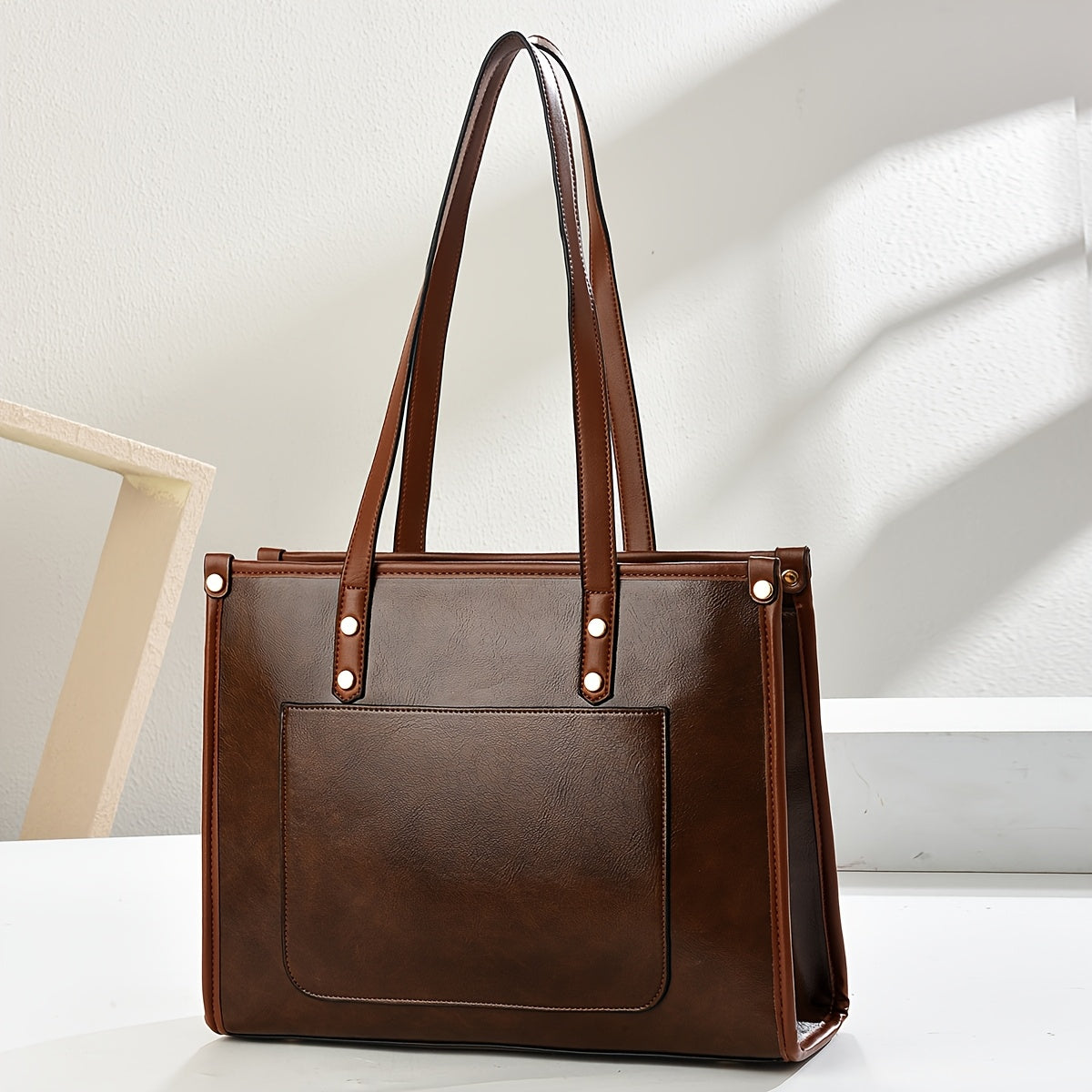 Women's Professional Handbag - Large Capacity Tote & Briefcase, Work Bag with Zipper Closure, Elegant Minimalist Purse for Office, Commute, Formal/Casual Events - Coffee Brown/Beige/Black, Formal Event Accessory, Quilted Patt