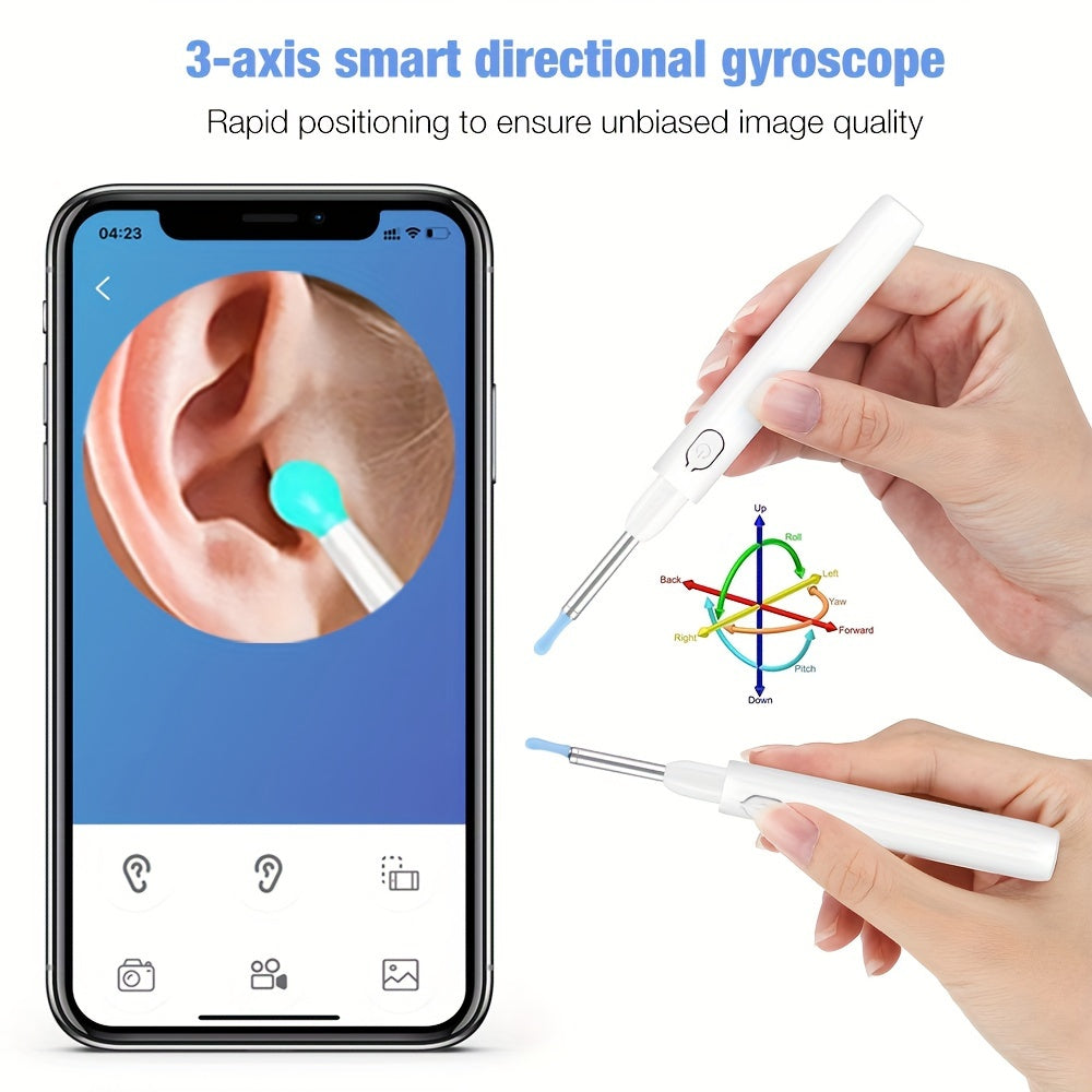 Rechargeable Ear Wax Remover Kit, Wireless Otoscope Earwax Removal Tool 1080P HD WiFi Ear Endoscope With LED Light, 3.5mm Visual Ear Scope Camera Safe Ear Pick Ear Cleaning Endoscope Kit For Adults & Pets