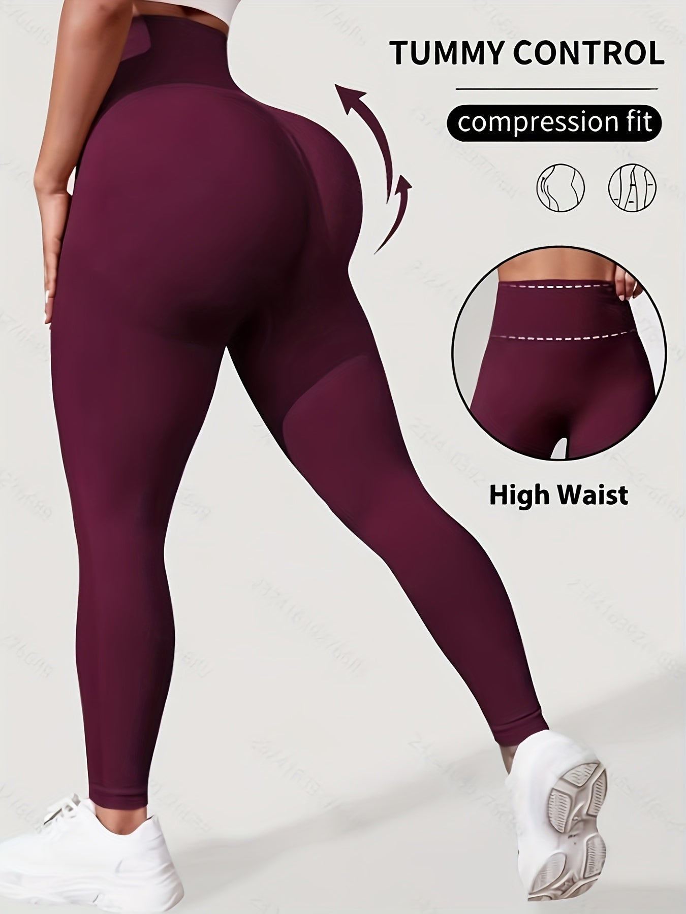 Seamless High-Waisted Yoga Pants for Women - Tummy Control Butt-Lifting 4-Way Stretch Workout Leggings, Moisture-Wicking Quick-Dry Fitness Running Gym Casual Wear, All-Season Machine Washable, Seamless Design, Durable Legging
