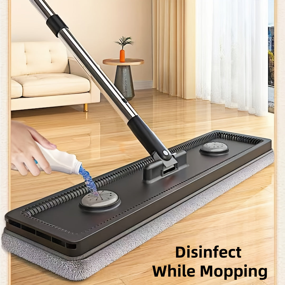 Mop And Bucket Set, Upgraded Slim Gap Storage 2-in-1 Hands-Free Mop Bucket Set, Integrated Scrubbing and Washing Design for Wooden Floors and Tiles, Space-Saving Portable Home Cleaning Tool, Comes with 2 Washable and Reusable