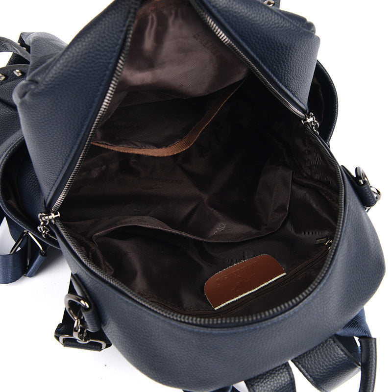 Women'S Quilted Backpack - Stylish Synthetic Travel & Casual Bag with Multiple Compartments, Adjustable Padded Straps, and Zipper Closure, Black/Red/Blue, Backpack for Travel, Secure Daypack, Quilted Texture, Synthetic Bag