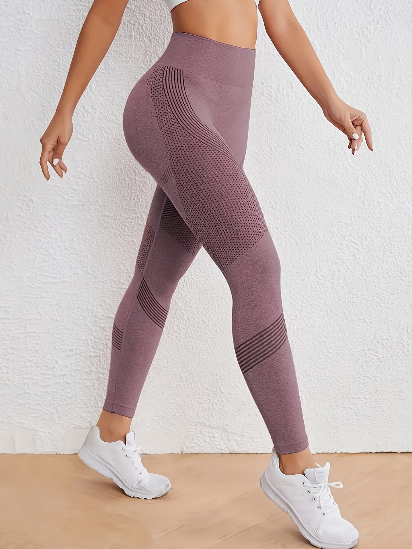 Women's High-Waisted Yoga Pants - 4-Way Stretch Quick-Dry Workout Leggings with Seamless Butt-Lifting Design, Sweet Wicking & Tummy Control for Running, Training, Gym - All-Season Machine Washable