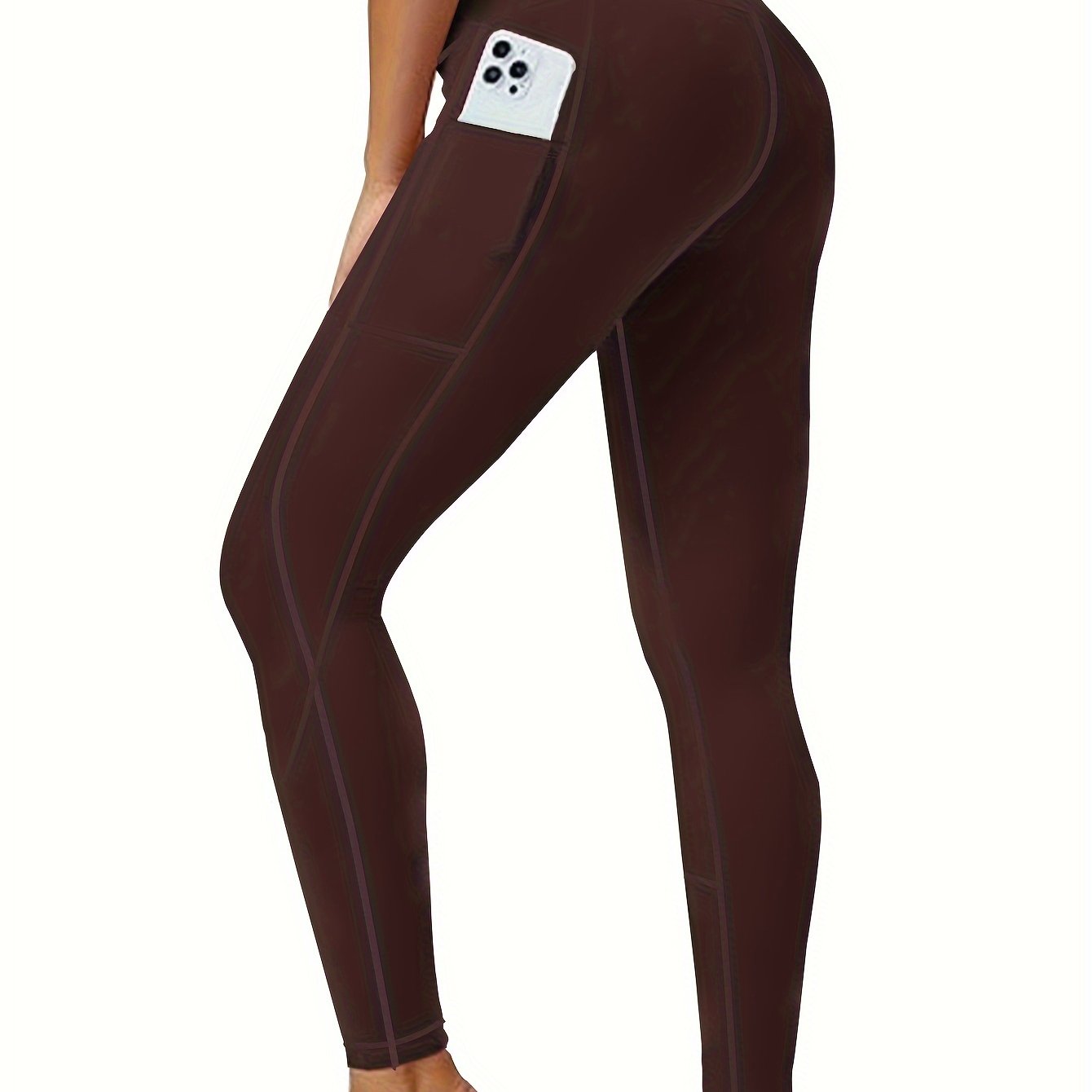 Women's Plus Size Slimming Yoga Leggings with Pockets - High Waist, Breathable & Stretchy Activewear for Running and Fitness