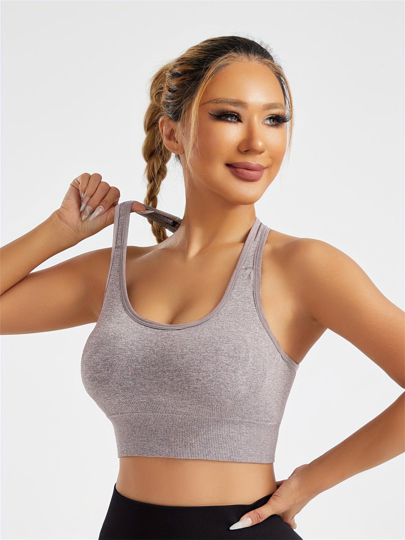 Women's Sports Bra, Racerback, Low Cut, Racerback Open Back, Yoga Fitness Running Outdoor Wear