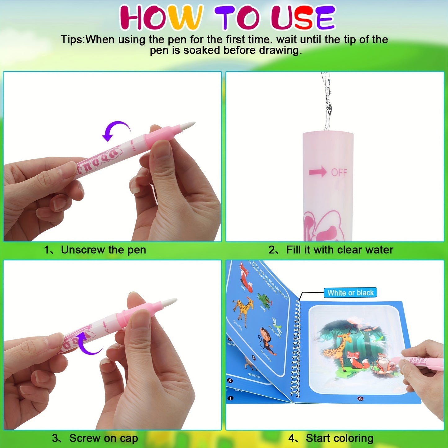 1pc Reusable Coloring Book Drawing Book Painting Drawing Toys Toys For Christmas Halloween Gifts Easter Gift