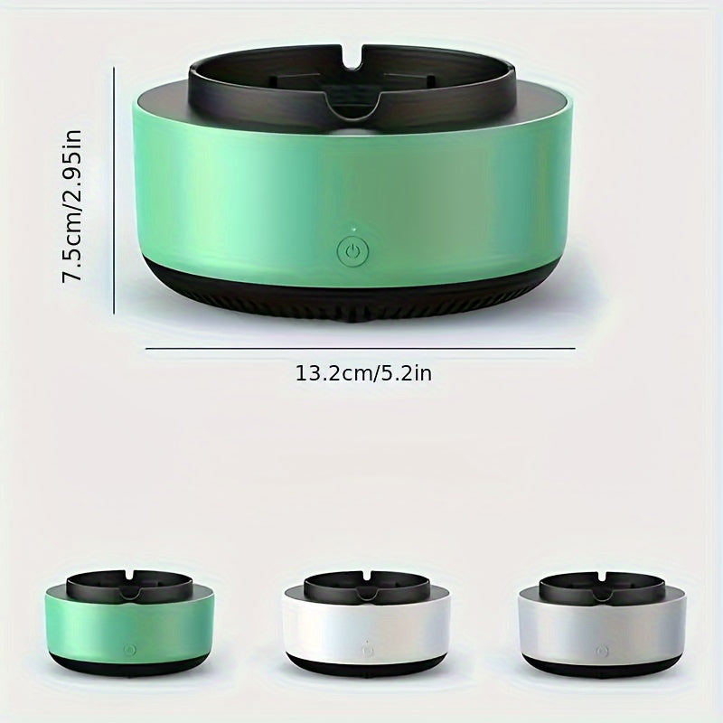 Smart Ashtray Air Purifier - Instant Odor Elimination, Battery-Powered (AA Batteries Not Included), Perfect for Home & Gifts