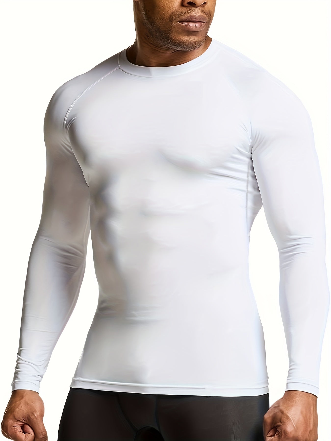 1/3 Pcs, Men's Thermal Long Sleeve Compression Shirts, Winter Sports Base Layer Top, Athletic Running T-Shirt