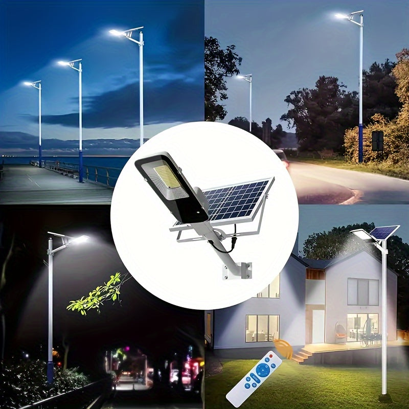 1pc 350LED Powerful Outdoor Solar Street Light, 6500K IP65 Waterproof Street Light For Garage Garden Terrace