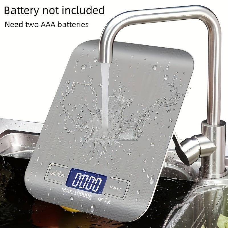 1pc Weluvfit 10kg/1g Multifunction Electric Digital Kitchen Food Scale LCD Display, High Precise Waterproff Measuring Scale With Stainless Steel Surface For Weight Loss, Baking, Cooking, Keto And Meal Prep