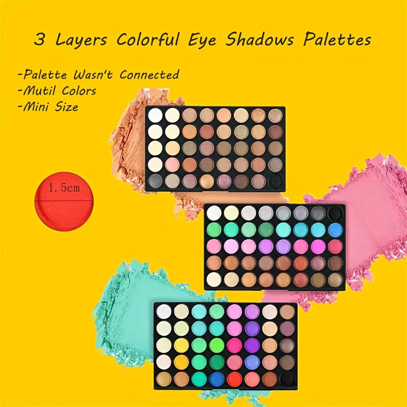 120 Colors Eyeshadow Palette with 8pcs Pink Makeup Brushes Set Matte Shimmer Highly Pigmented Long Lasting Waterproof Eye Shadow Kit, Carnival/Mardi Gras/Masquerade