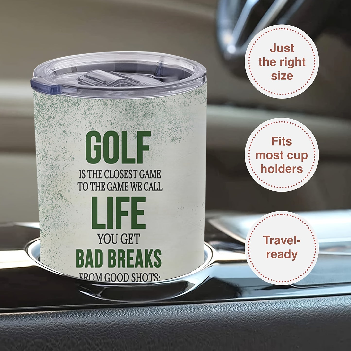 1pc 20oz Stainless Steel Tumbler, Golf Life Print Double Wall Vacuum Insulated Travel Mug, Gifts For Parents, Relatives And Friends, Birthday Gifts, Valentine's Day Gifts, Father's Day Gifts