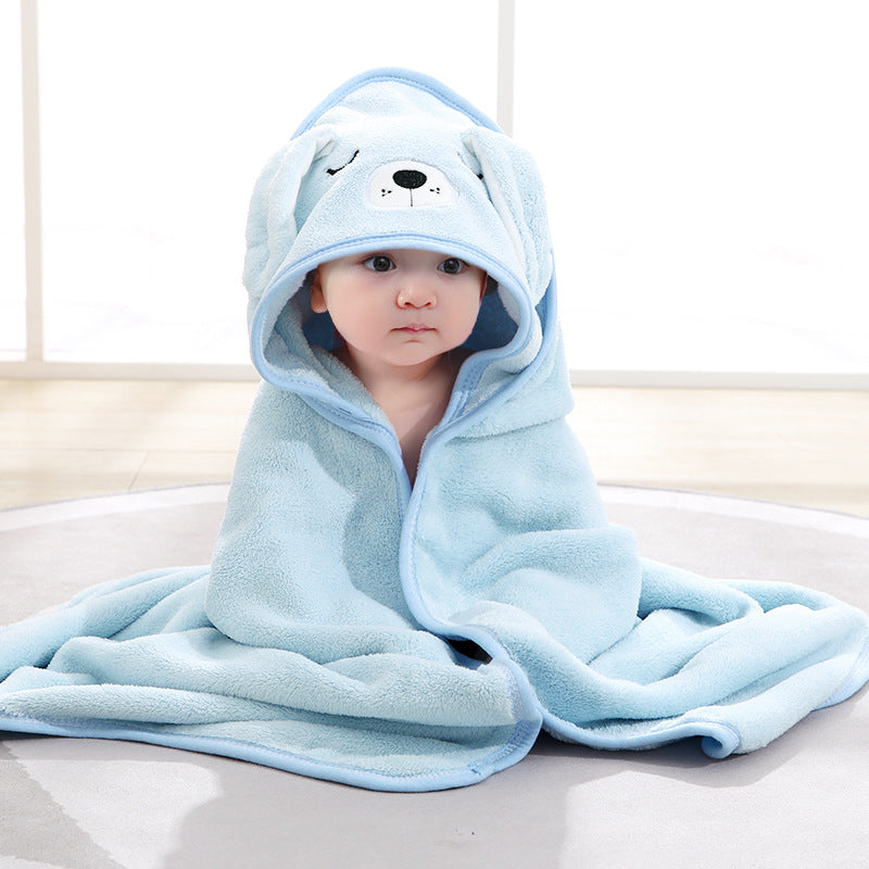 Baby Bath Towel Girl Boy Baby Towel Newborn With Hood Cartoon Coral Fleece Infant Towels Blanket Newborn Baby Bathrobe Infant, Christmas Halloween Gift
