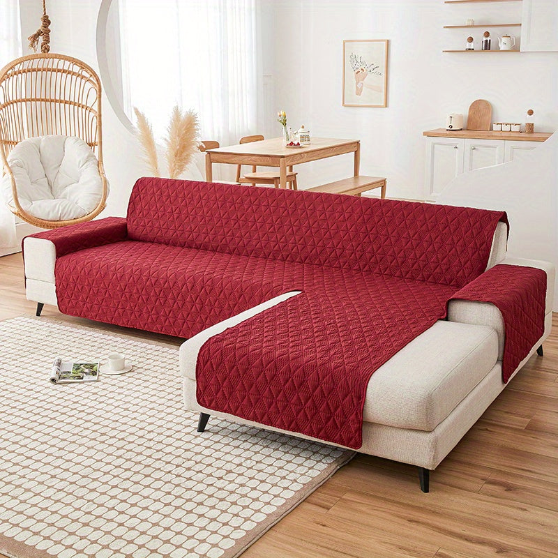 1pc Double-sided Waterproof Sofa Slipcover, Cushion Sofa L-shaped Universal Cover, Furniture Protector For Bedroom Office Living Room Home Decor Washable Couch Cover For Dog