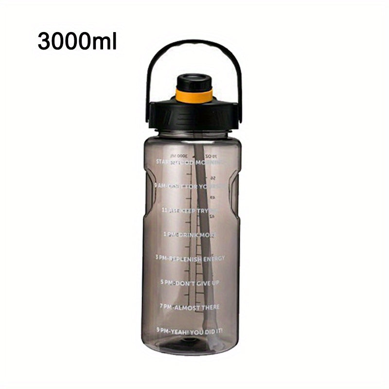 1pc, Large Clear Plastic Water Bottles - Motivational Sports Water Cups for Camping, Hiking, Fitness, and Home Kitchen - Perfect Birthday Gifts - 50.7oz/67.6oz/101.4oz