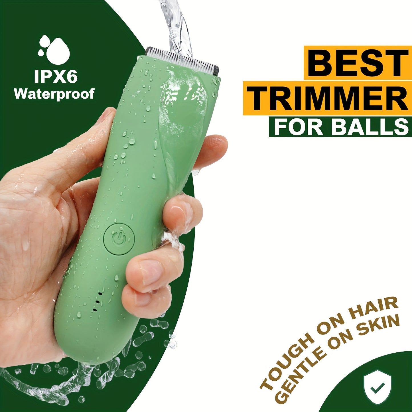 YAFULL Professional Body Groomer with IPX6 Replacement Blades - USB Rechargeable, 800mAh Lithium Battery, Ceramic Blade for Men'S Belly & Body Hair Trimming, Electric Shaver for Bikini & Men'S Grooming, Ideal Gift for Loved O
