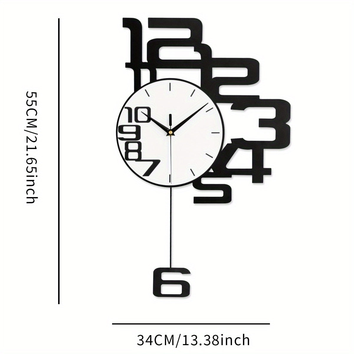 1pc Modern Minimalist Personality Metal Wood Creative Wall Clock, Large Battery Operated Clock For Living Room, Kitchen, Bedroom, Dining Room And Office Decor, For Autumn Thanksgiving Halloween Harvest Festival, Home Decor, A